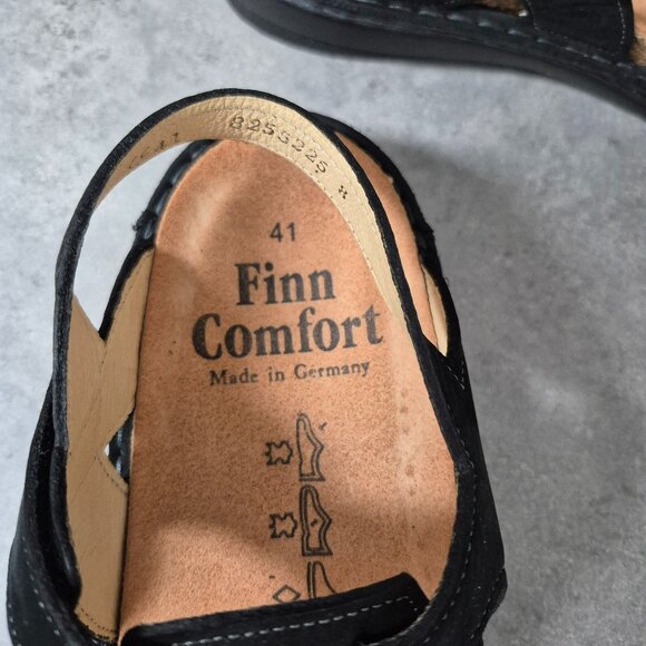 41 Finn Comfort Calvia Black Leather Sandals - Picture 6 of 10